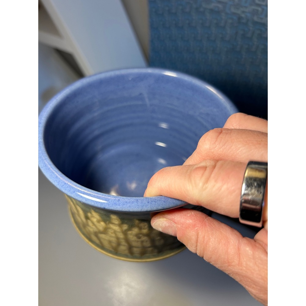 Handmade Studio Pottery Blue ash glaze ceramic Bowl - Picture 10 of 11